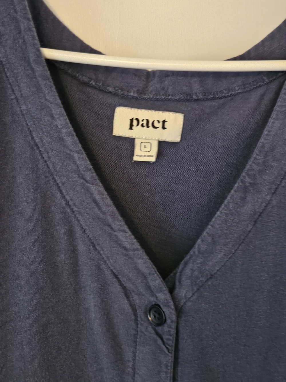 Pact Navy Button-Front Midi Dress - Picture 2 of 3